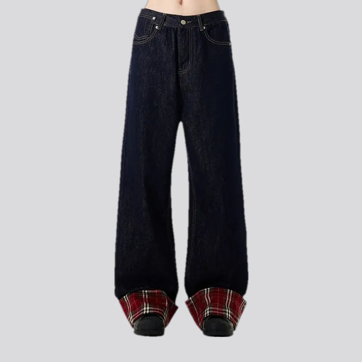 90s style checkerboard slouchy men's jeans