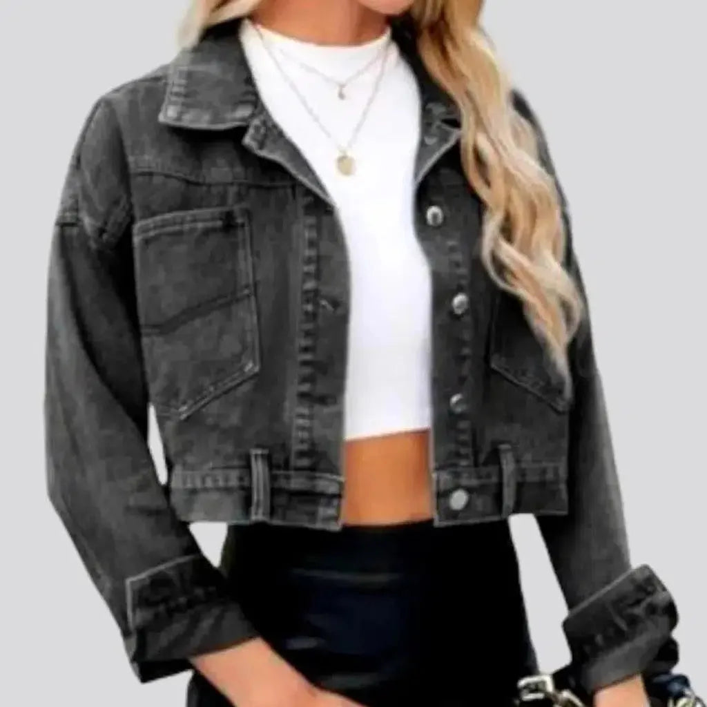 Stonewashed denim jacket
 for women