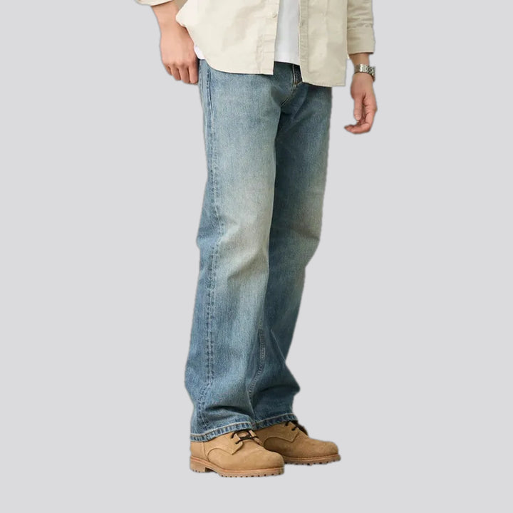 Dark faded street style men's jeans