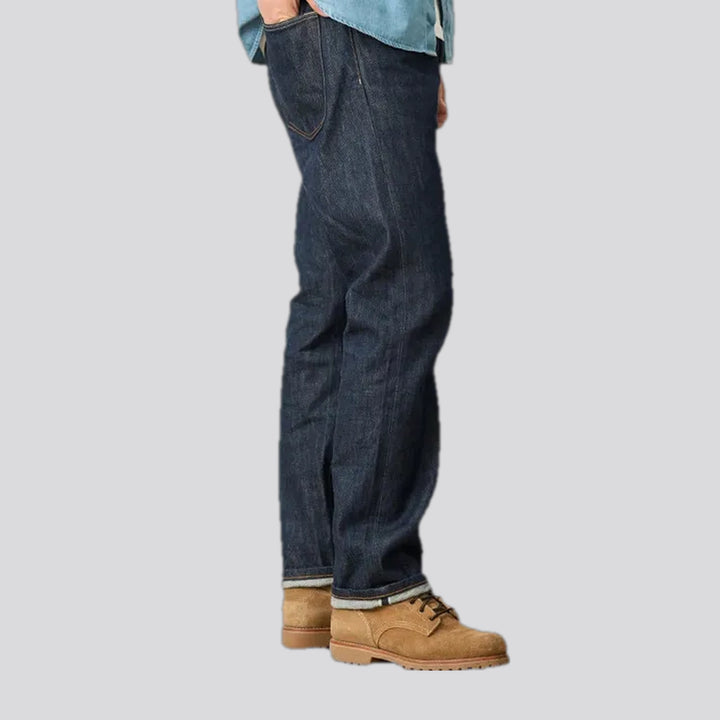Dark midweight casual tapered men's jeans